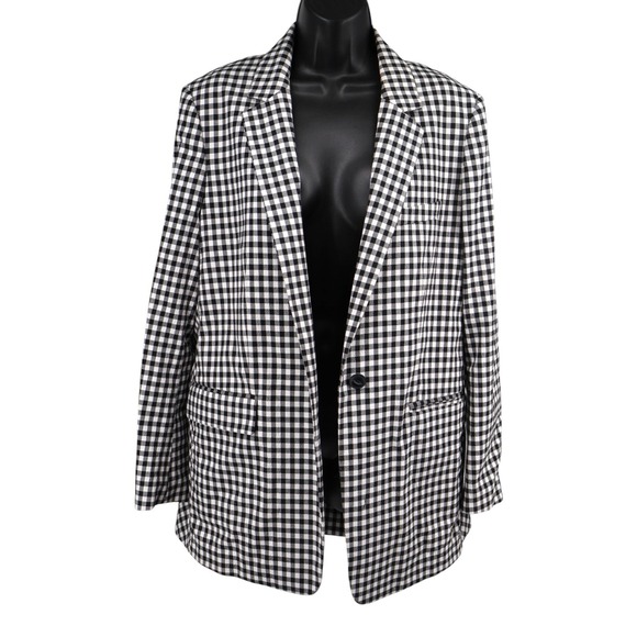 rag & bone Jackets & Blazers - Rag & Bone Ames Gingham Check Oversized Blazer Black White Office Siren 10 EUC